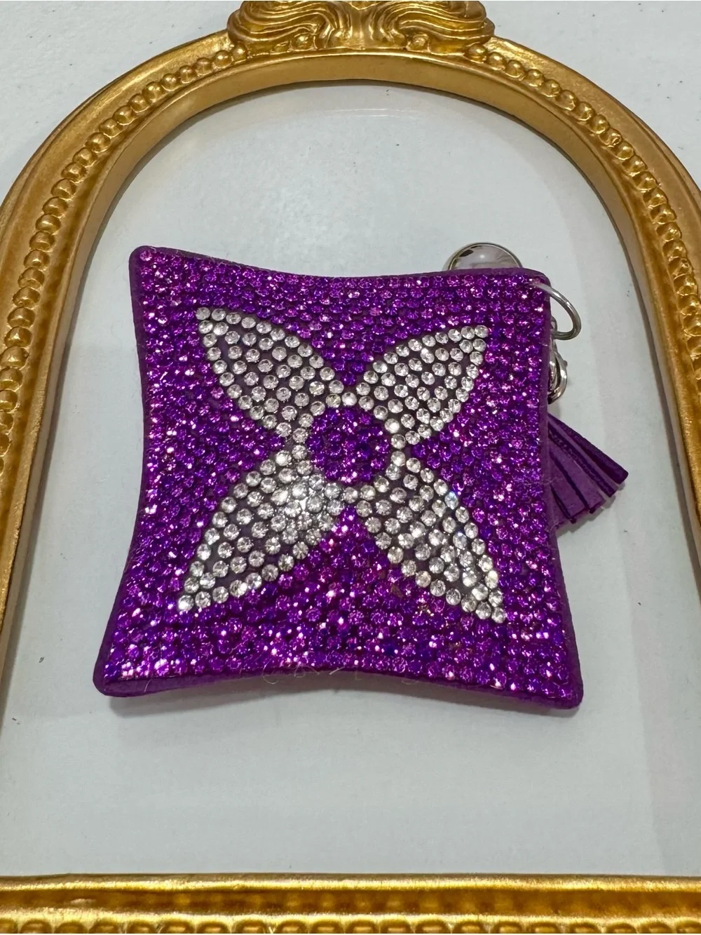 New Purple Crystal Keychain with Tassel
